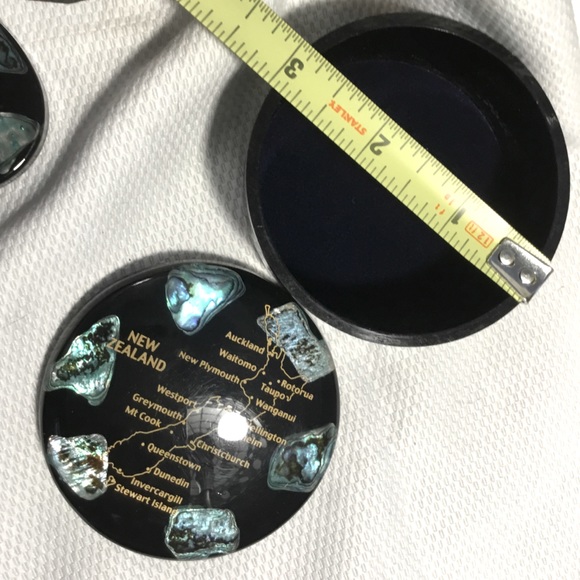Vintage 3 Piece Set w/ Paua Shell Inlay~Australia & New Zealand Trinket Dishes - Picture 5 of 10